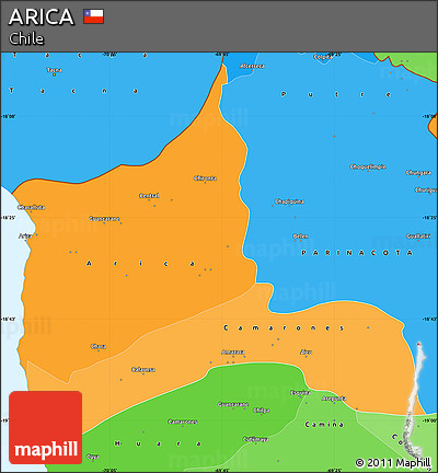 Political Shades Simple Map of ARICA