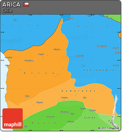 Political Shades Simple Map of ARICA