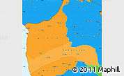 Political Shades Simple Map of ARICA, political outside