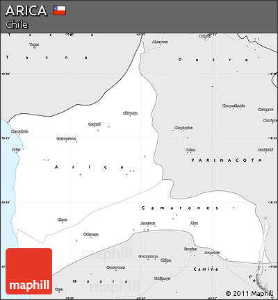 Silver Style Simple Map of ARICA
