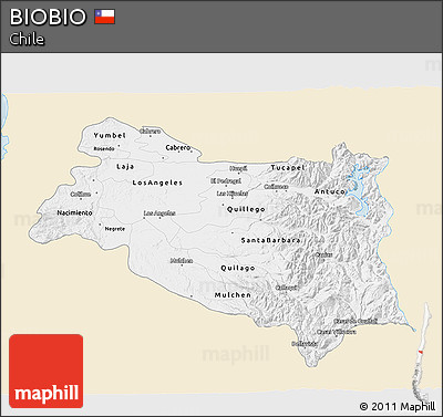Classic Style 3D Map of BIOBIO, single color outside