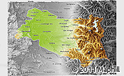 Physical 3D Map of BIOBIO, desaturated