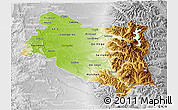 Physical 3D Map of BIOBIO, lighten, desaturated