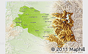 Physical 3D Map of BIOBIO, lighten