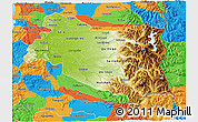 Physical 3D Map of BIOBIO, political outside