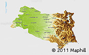 Physical 3D Map of BIOBIO, single color outside