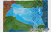 Political Shades 3D Map of BIOBIO, darken