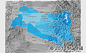 Political Shades 3D Map of BIOBIO, desaturated
