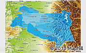 Political Shades 3D Map of BIOBIO, physical outside
