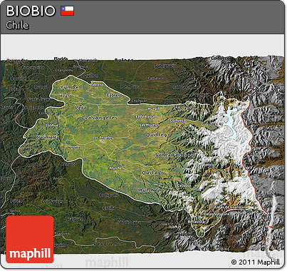 Satellite 3D Map of BIOBIO, darken