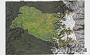 Satellite 3D Map of BIOBIO, darken, semi-desaturated