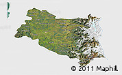Satellite 3D Map of BIOBIO, single color outside