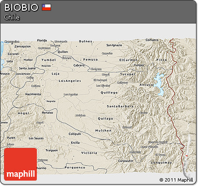 Shaded Relief 3D Map of BIOBIO
