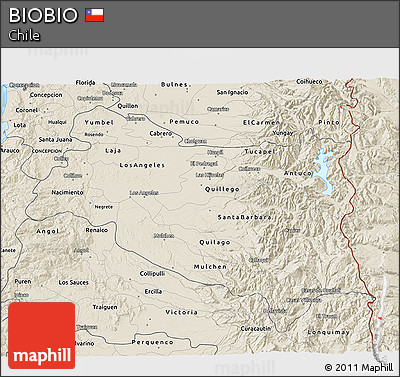 Shaded Relief 3D Map of BIOBIO