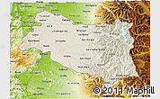 Shaded Relief 3D Map of BIOBIO, physical outside