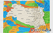 Shaded Relief 3D Map of BIOBIO, political outside