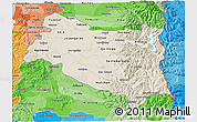 Shaded Relief 3D Map of BIOBIO, political shades outside
