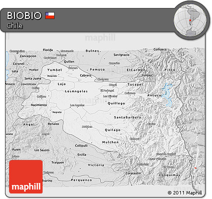 Silver Style 3D Map of BIOBIO