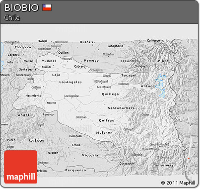 Silver Style 3D Map of BIOBIO