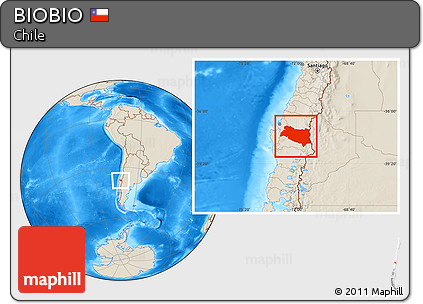 Shaded Relief Location Map of BIOBIO