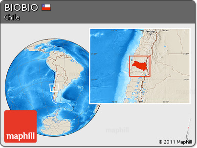 Shaded Relief Location Map of BIOBIO