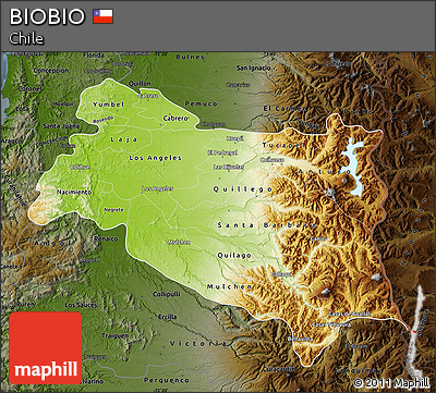 Physical Map of BIOBIO, darken