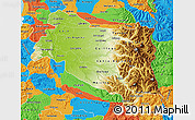 Physical Map of BIOBIO, political outside