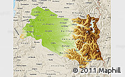 Physical Map of BIOBIO, shaded relief outside