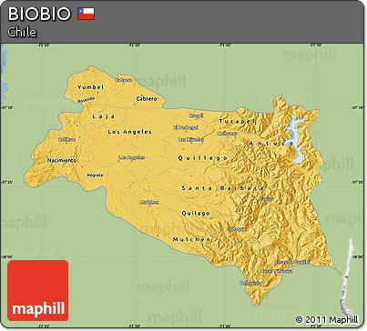 Savanna Style Map of BIOBIO, single color outside