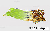 Physical Panoramic Map of BIOBIO, cropped outside