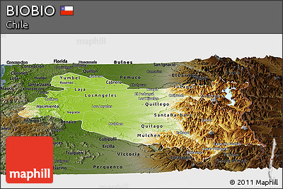 Physical Panoramic Map of BIOBIO, darken