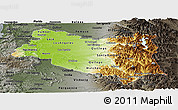 Physical Panoramic Map of BIOBIO, darken, semi-desaturated