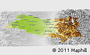 Physical Panoramic Map of BIOBIO, lighten, desaturated