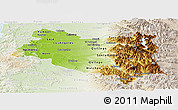 Physical Panoramic Map of BIOBIO, lighten