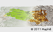 Physical Panoramic Map of BIOBIO, lighten, semi-desaturated