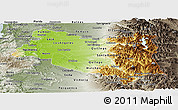 Physical Panoramic Map of BIOBIO, semi-desaturated
