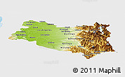 Physical Panoramic Map of BIOBIO, single color outside