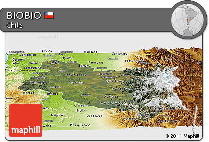 Satellite Panoramic Map of BIOBIO, physical outside