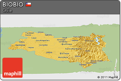 Savanna Style Panoramic Map of BIOBIO, single color outside