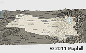 Shaded Relief Panoramic Map of BIOBIO, darken