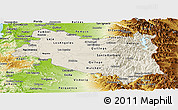 Shaded Relief Panoramic Map of BIOBIO, physical outside