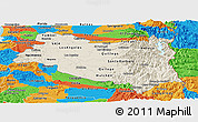 Shaded Relief Panoramic Map of BIOBIO, political outside