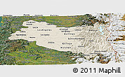 Shaded Relief Panoramic Map of BIOBIO, satellite outside