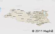 Shaded Relief Panoramic Map of BIOBIO, single color outside