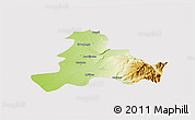 Physical 3D Map of Quillego, cropped outside