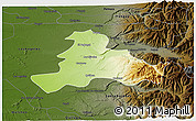 Physical 3D Map of Quillego, darken