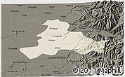 Shaded Relief 3D Map of Quillego, darken
