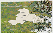 Shaded Relief 3D Map of Quillego, satellite outside