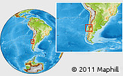 Physical Location Map of Quillego, within the entire country
