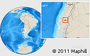 Shaded Relief Location Map of Quillego